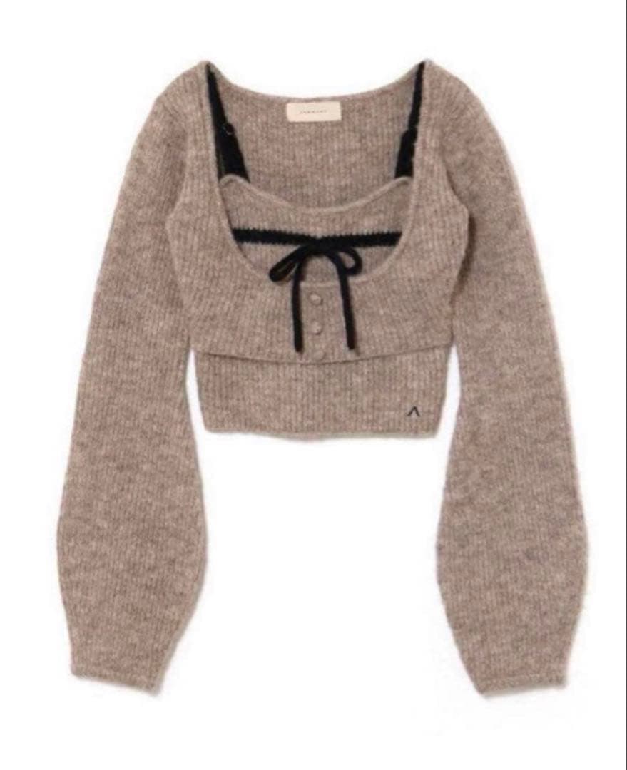 トップス ANDMARY Natalie ribbon set mocha