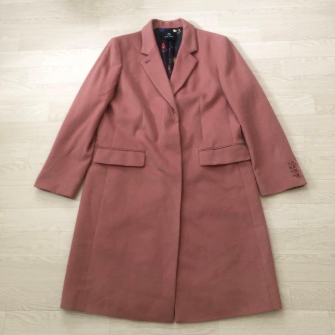 美品✨　ピーエスポールスミス チェスターコート 羊毛　カシミヤ混　柄裏地　ＸＬ