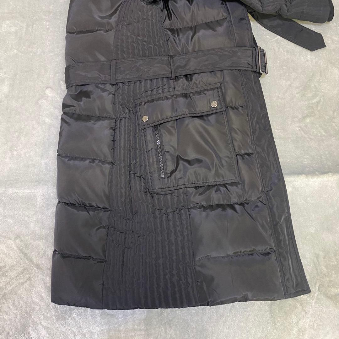 ラルフローレン ダウンコート ロング 黒 3way ベルト Aライン フード S