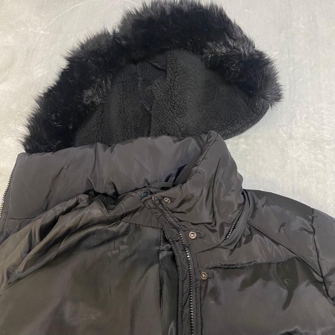 ラルフローレン ダウンコート ロング 黒 3way ベルト Aライン フード S