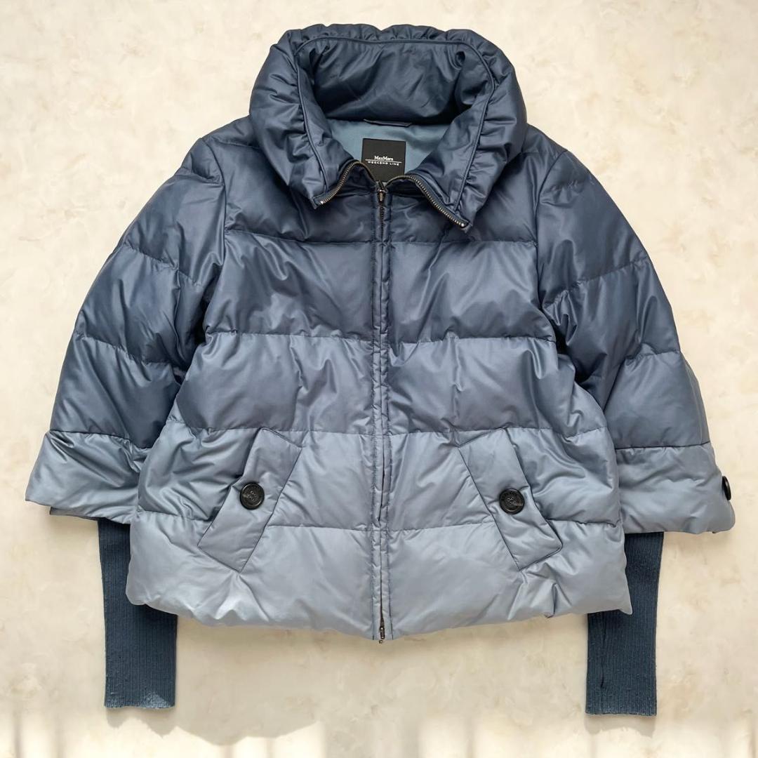 Max Mara リブ袖 2way ダウンジャケット　グラデーション　42 XL