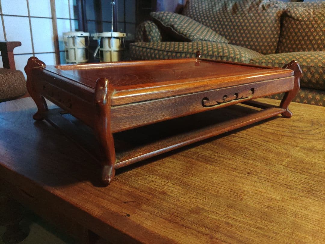 花台 日本製 天竜 彫刻　フラワースタンド 華道 生け花　アンティーク