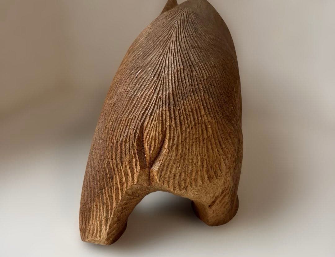 【希少品・2体セット】木彫　熊　座熊　台座付き　加藤貞夫　八雲