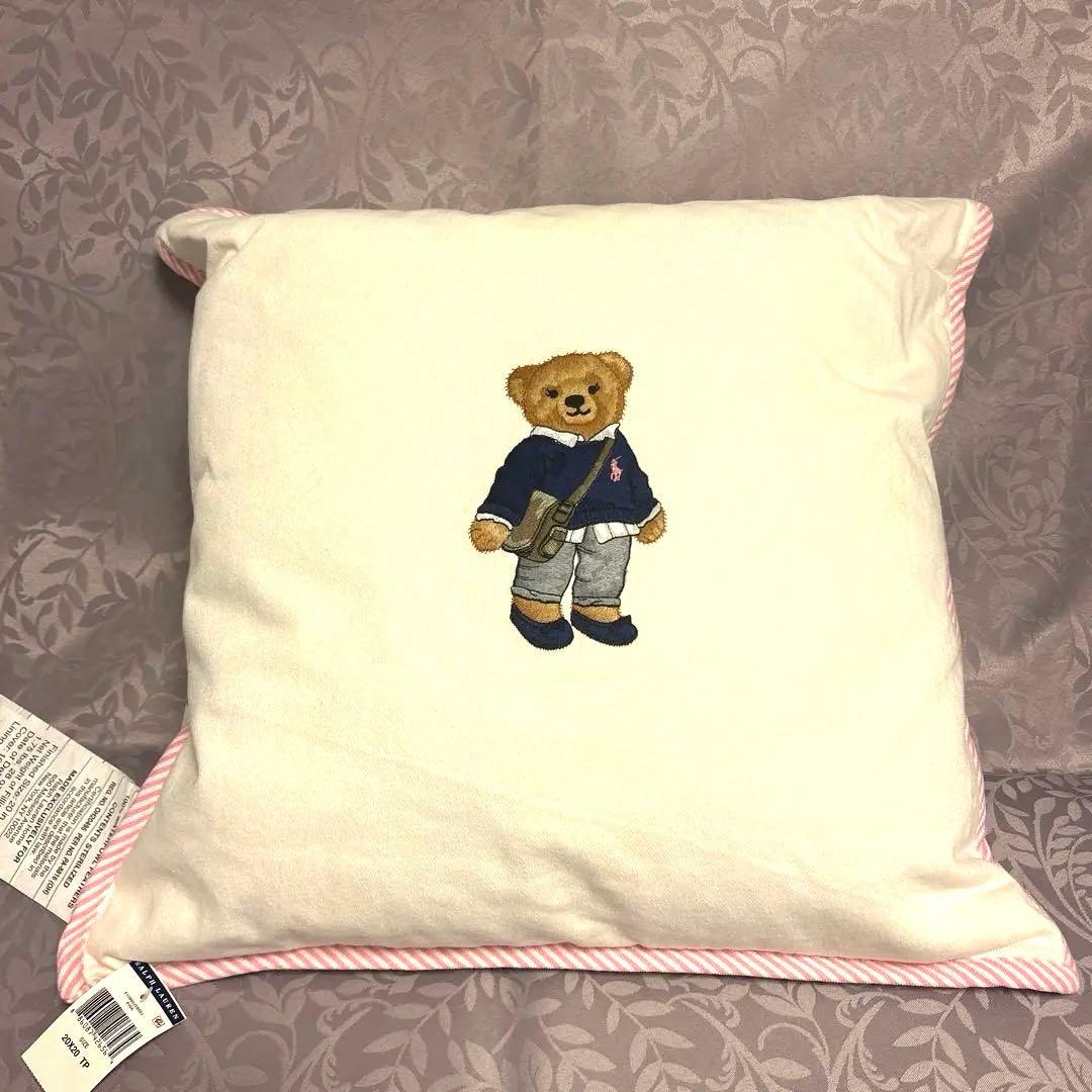 Ralph Lauren ポロベア刺繍クッション 20x20インチ