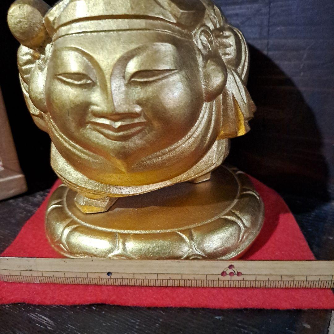 平櫛田中拜刀作　福聚大黒天尊像　共箱　金箔像　 古展出品作品 　昭和30年出品作