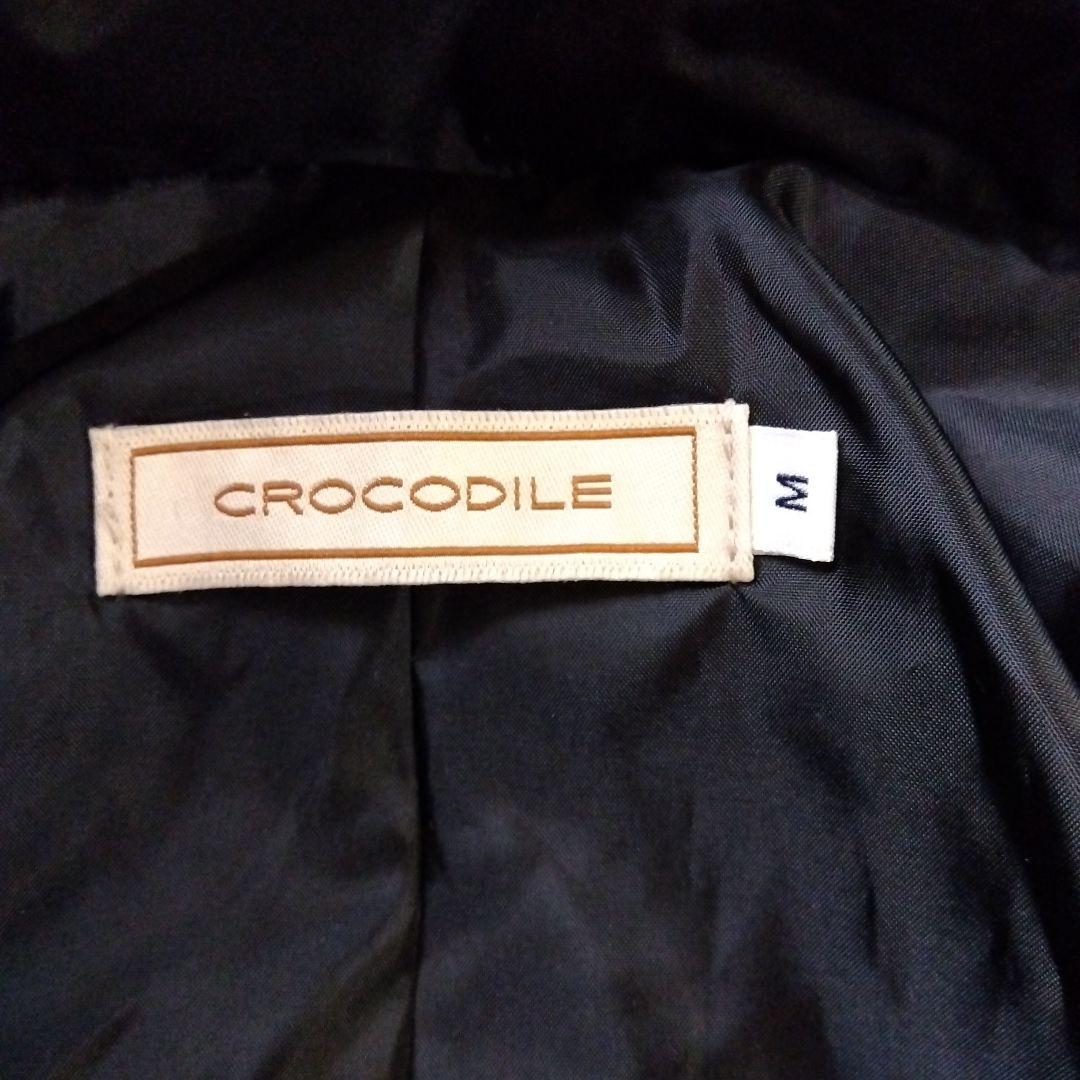 超美品　クロコダイル　ダウンジャケット　2way フード付　黒　M