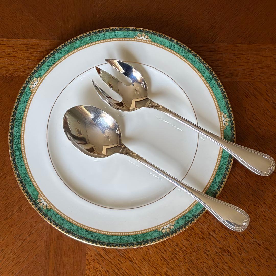 【パリオーダー　美品】クリストフルシルバー★リュバン★サラダサービング2本セット