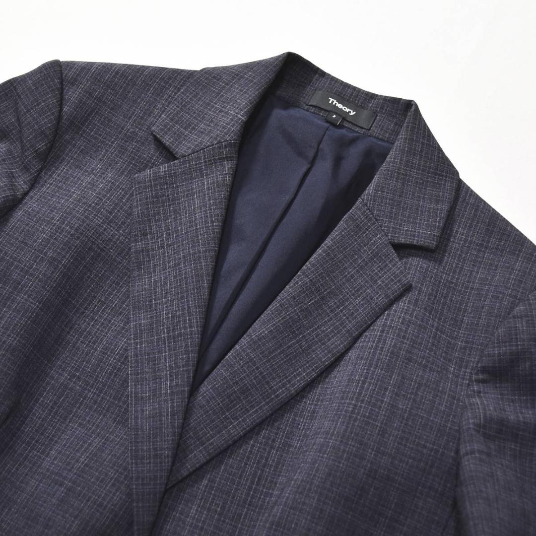 【人気】 【上質】 セオリー パンツスーツ 2 ネイビー オフィス 通勤♪