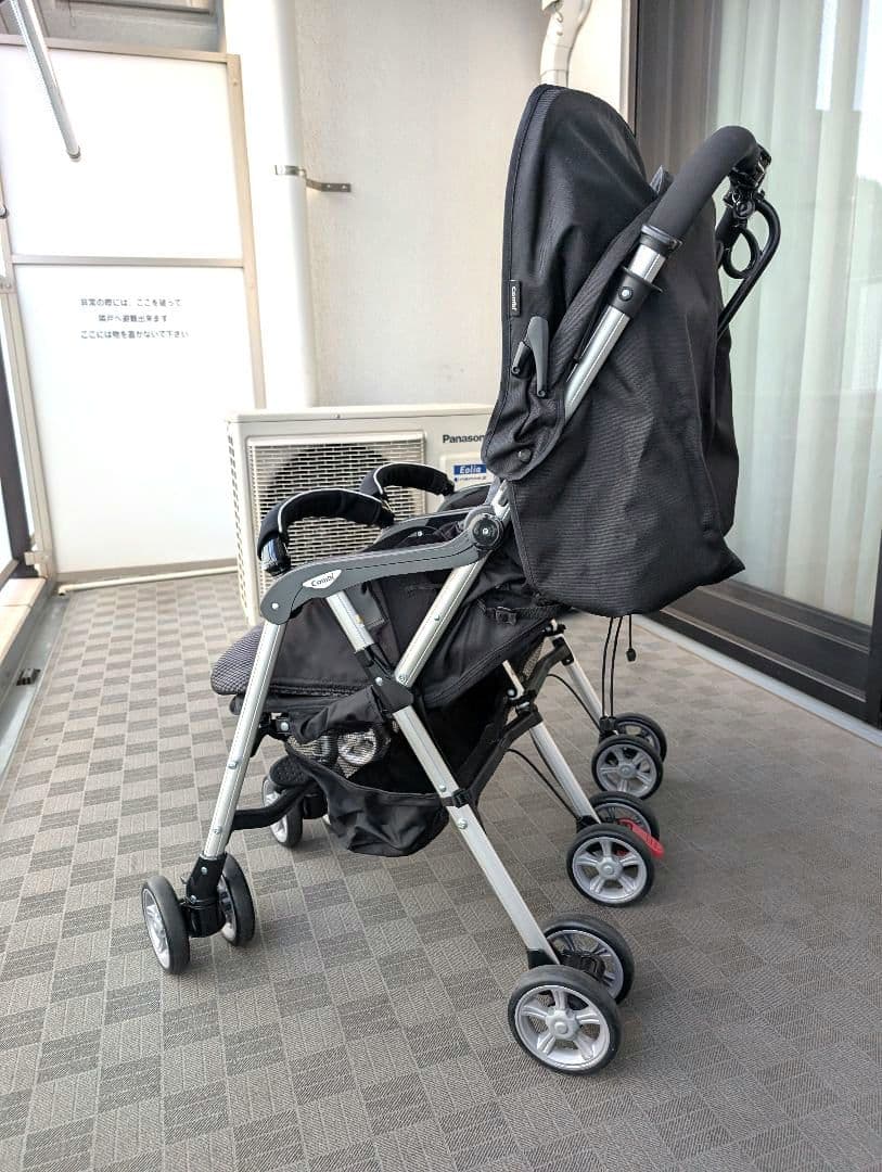 【匿名送料込・直引取１万】コンビ　ツインスピン　二人乗り　双子　ベビーカー