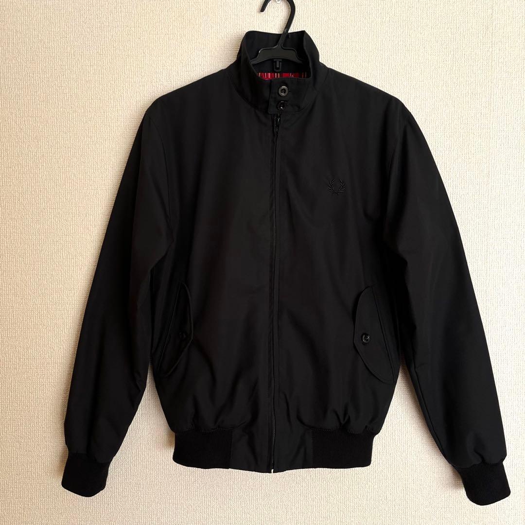 【送料無料】FRED PERRY ハリントン ジャケット 英国製 XS ブラック