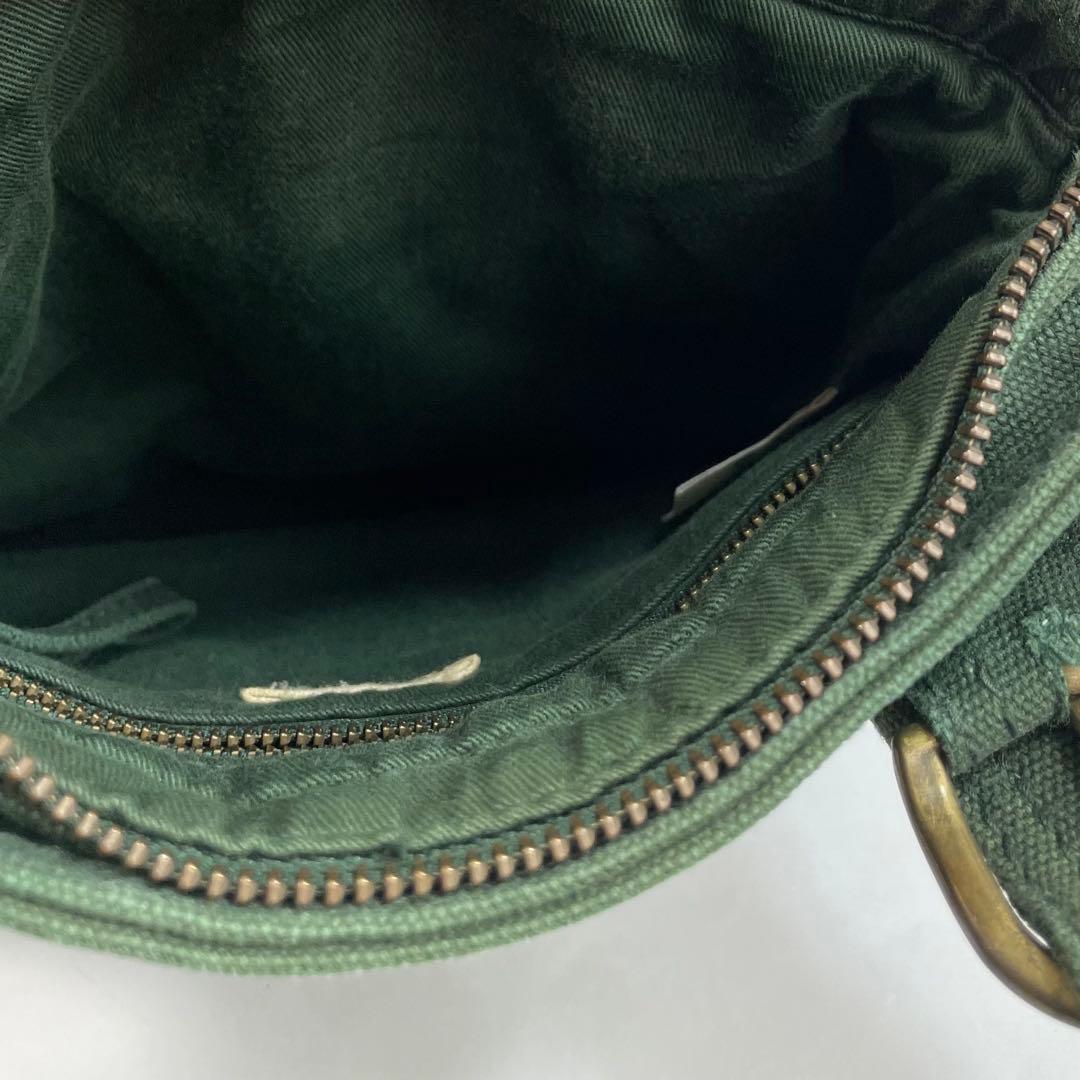 美品　DIESELディーゼルY2K メタルロゴ トートバッグ グリーン