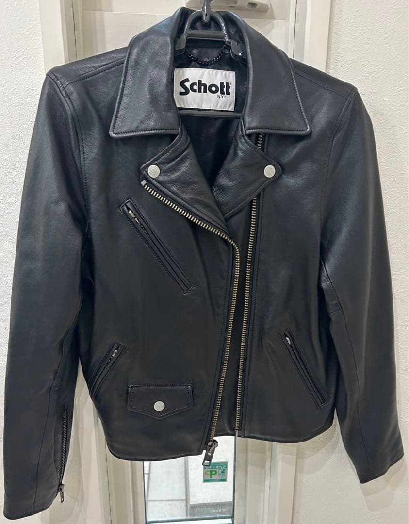 Schott×JEANASIS レザーダブルライダースジャケット 羊革☆超美品☆
