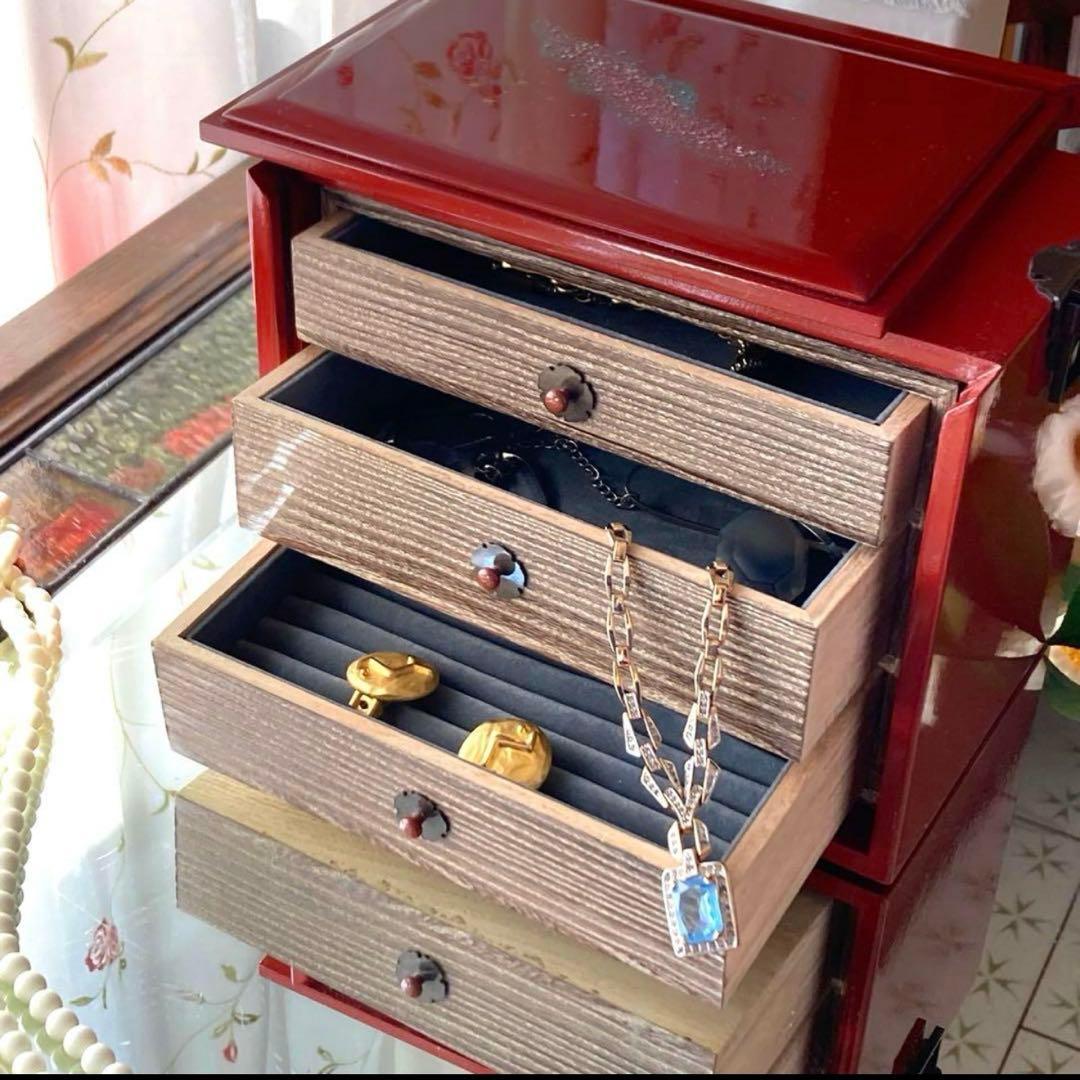 2245様感謝‼️JAPAN輪島螺鈿蒔絵「銀河-翠と紅」器局形宝石箱2点箱入