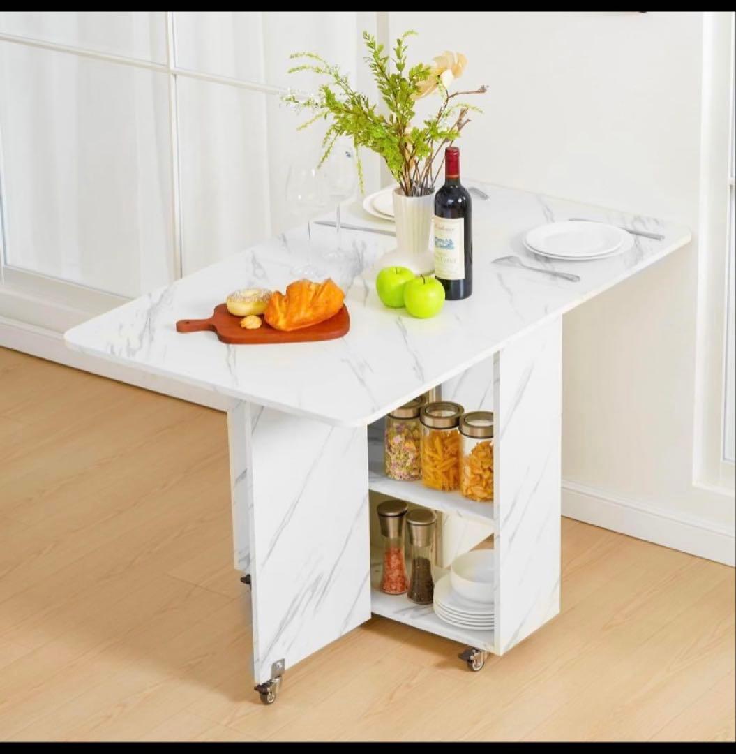 ☘️折りたたみダイニングテーブル 万能ドロップリーフダイニングテーブル ロック可