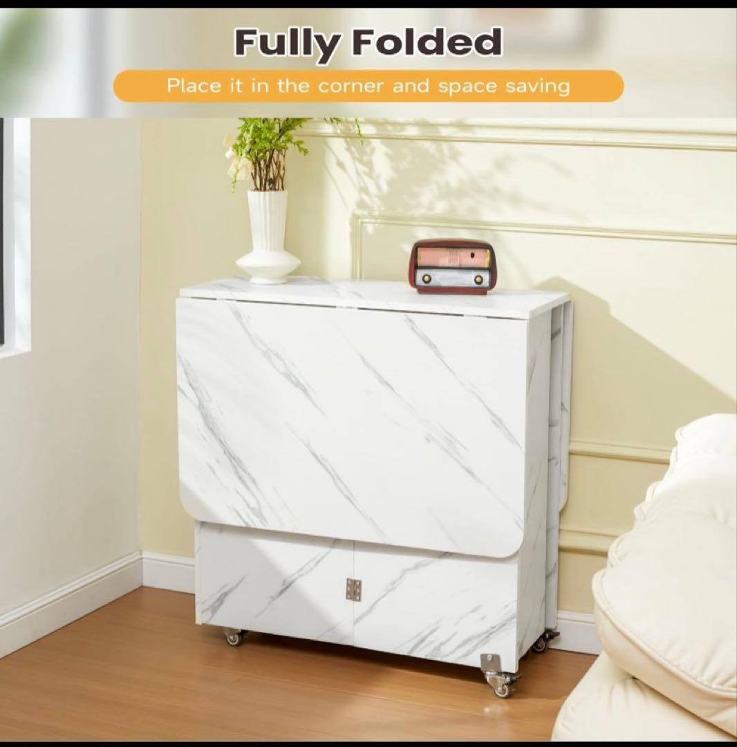 ☘️折りたたみダイニングテーブル 万能ドロップリーフダイニングテーブル ロック可