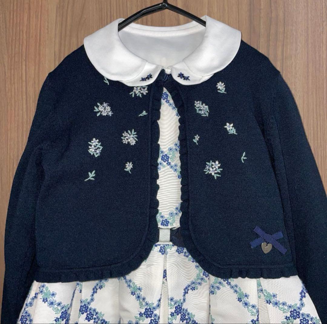 美品　組曲　刺繍ワンピース　3点セット120cm
