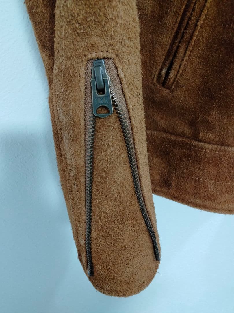 ジョンブル　スエード　ノーカラー　シングル　ジャケット　日本製