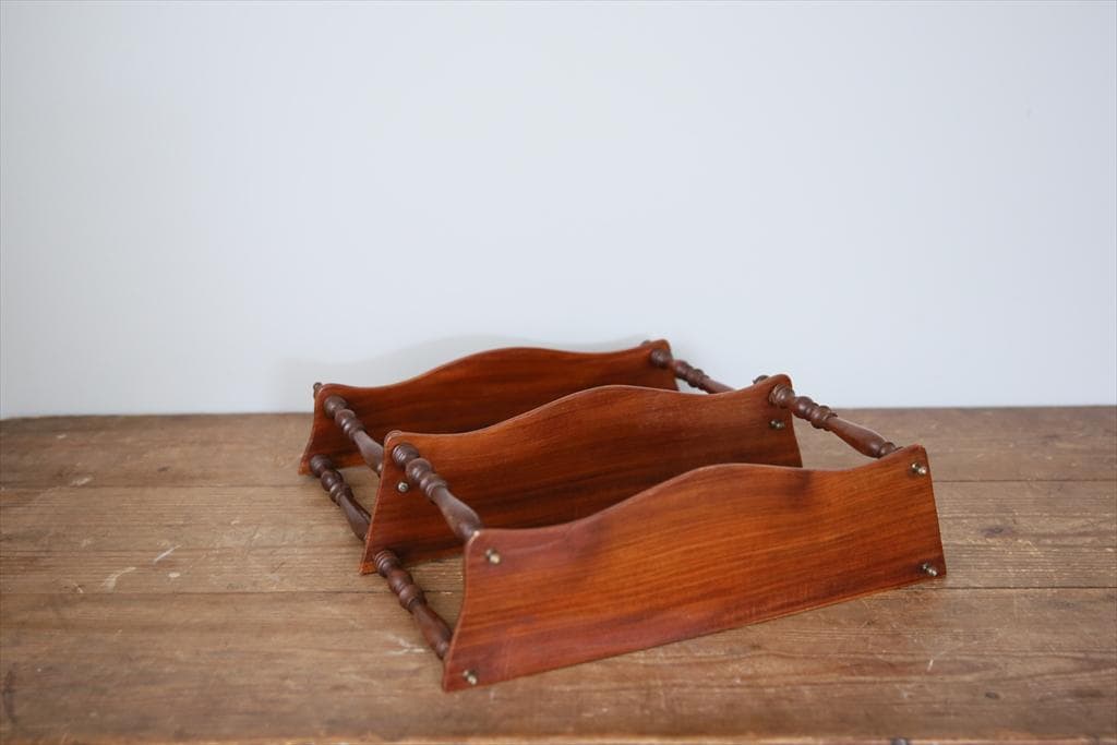 フランスアンティーク木製ウォールシェルフ/壁掛けラック/飾り棚(89-287)