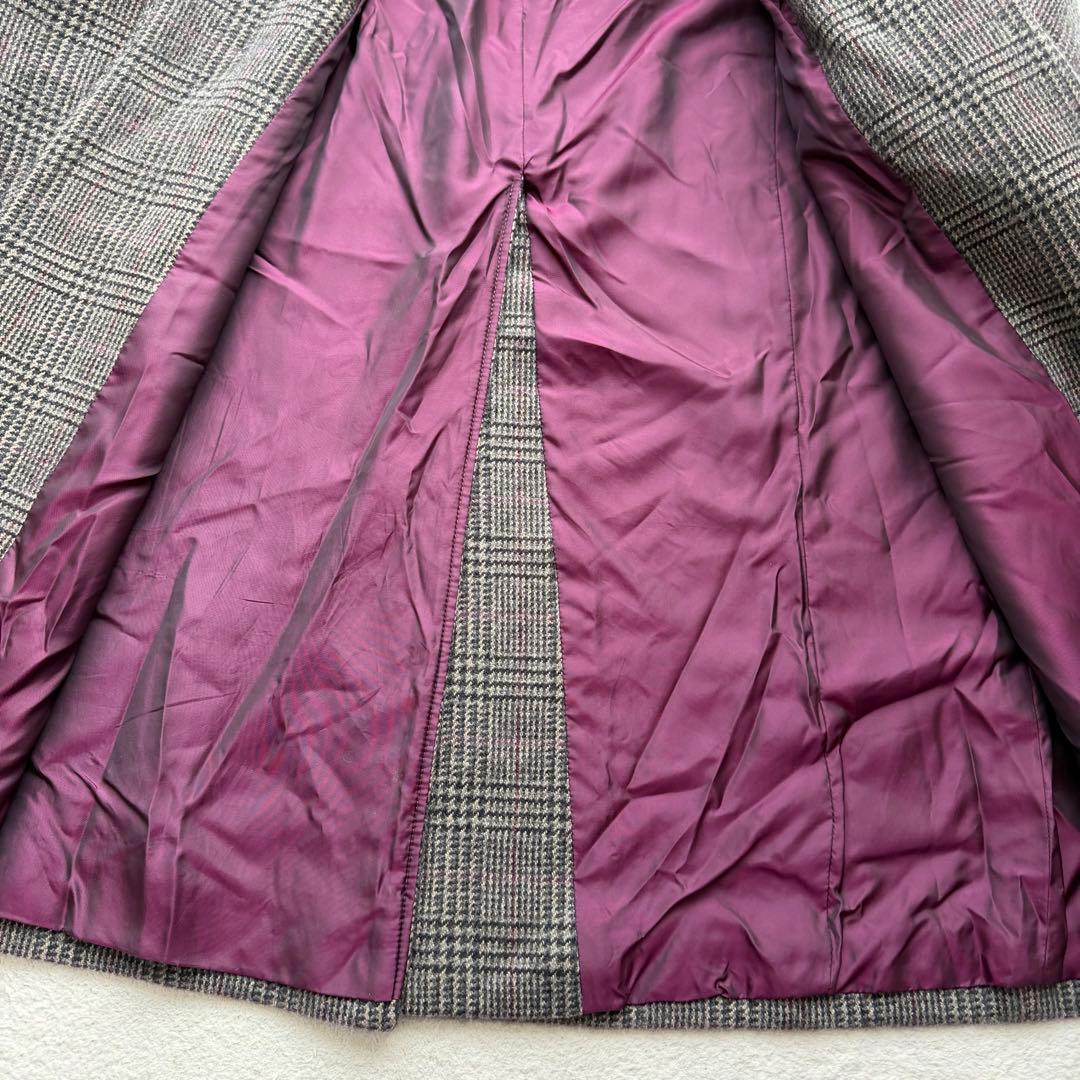 AKRIS アクリス 最高級 カシミヤ100% ロングコート 千鳥格子柄