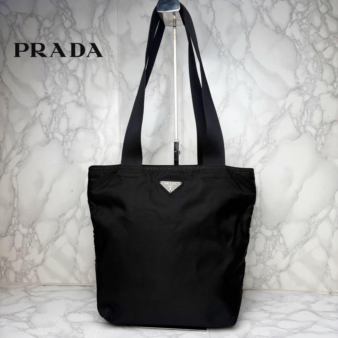 041 極美品 PRADA トートバッグ ハンドバッグ 肩掛け 黒 xo4
