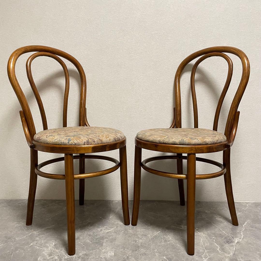 英国アンティーク調　② 無垢ベントウッドチェア 曲木　椅子　リビングチェア