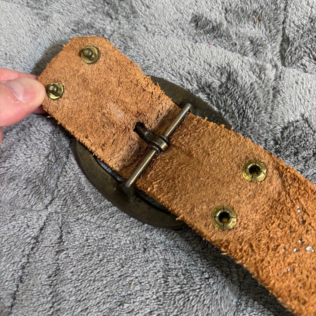 Y2K ローズボール購入　黒✖️スティングレイ　レザースタッズベルト　HTC