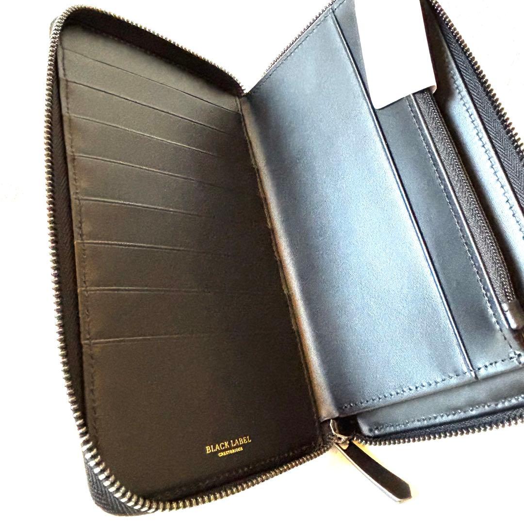 長財布　ラウンド　バーバリー　ブラックレーベル　クレストブリッジ