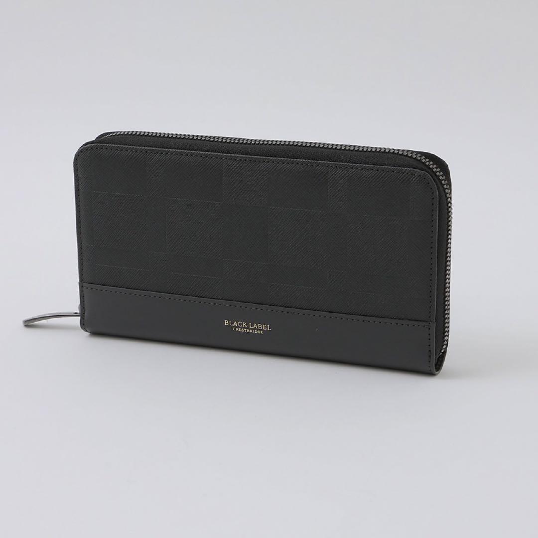 長財布　ラウンド　バーバリー　ブラックレーベル　クレストブリッジ