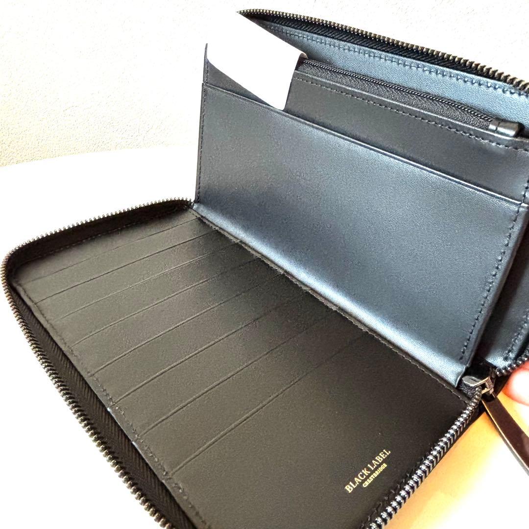 長財布　ラウンド　バーバリー　ブラックレーベル　クレストブリッジ