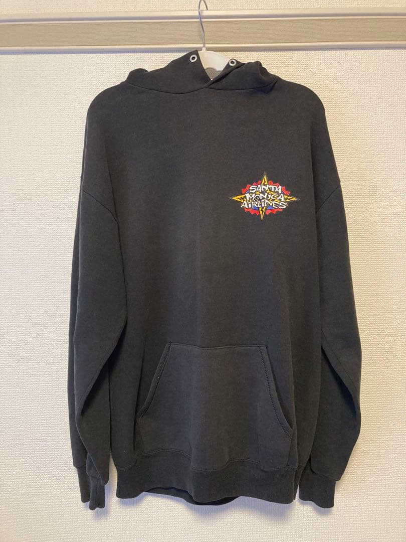 SANTA MONICA AIRLINES XL ブラック　パーカー　90′s