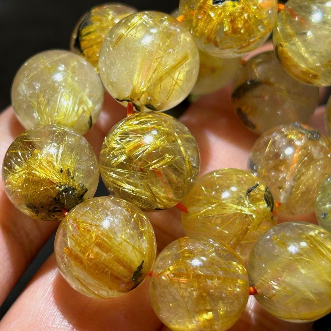 ☆ くらしのOneショップ様！福運招財宝珠⑧！太陽　タイチンゴールドルチルブレス