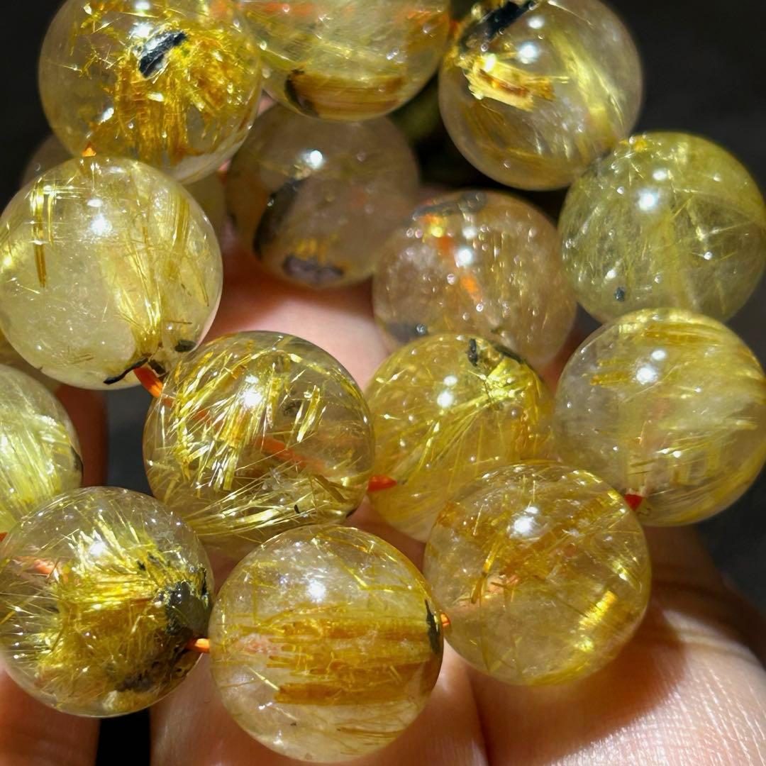 ☆ くらしのOneショップ様！福運招財宝珠⑧！太陽　タイチンゴールドルチルブレス