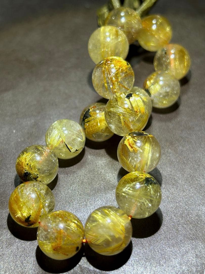 ☆ くらしのOneショップ様！福運招財宝珠⑧！太陽　タイチンゴールドルチルブレス