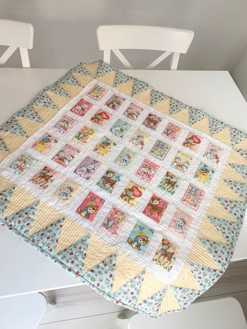 パッチワーク タペストリー キルトゲイト レトロアニマル ベビーキルト