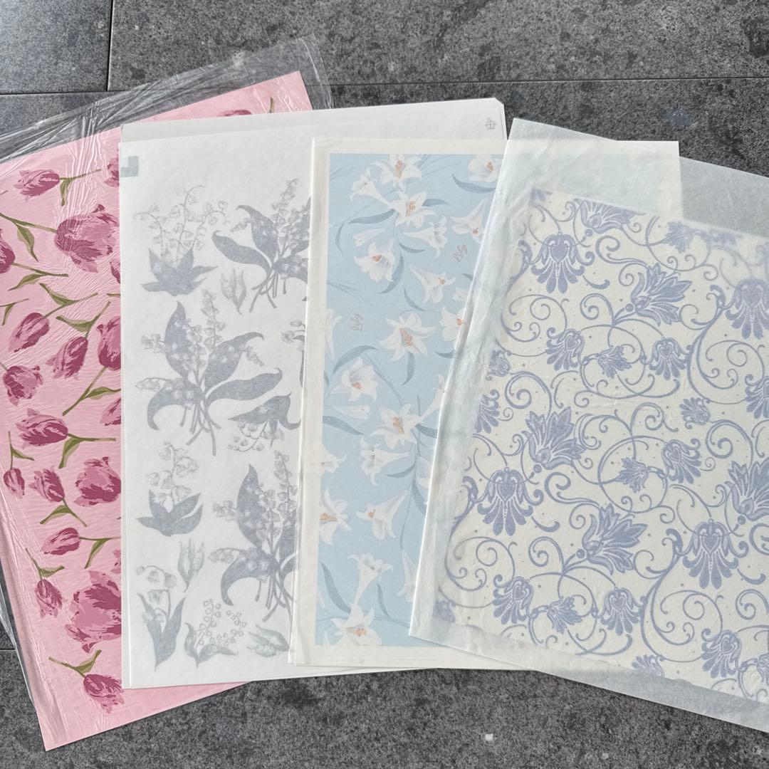 ポーセラーツ転写紙花柄他14枚　ヴォーグ社他