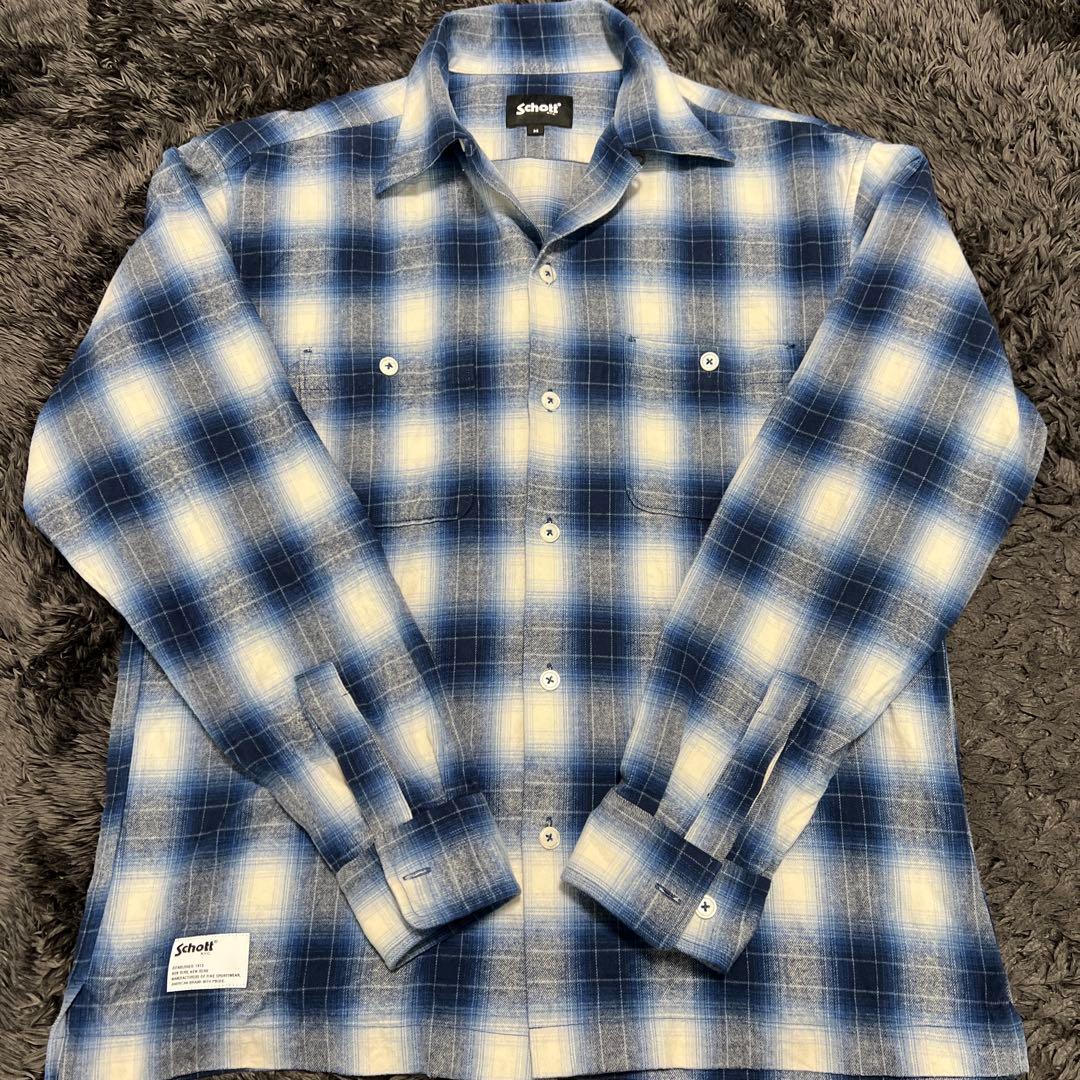 Schott/OMBRE CHECK フランネルシャツ　M