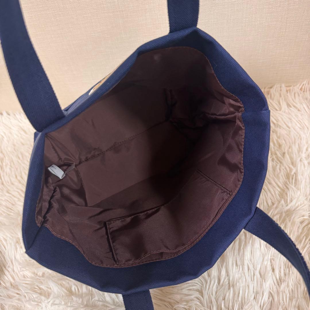 ラブラリーバイフェイラー　オールドテディワッペントートバッグ　ネイビー