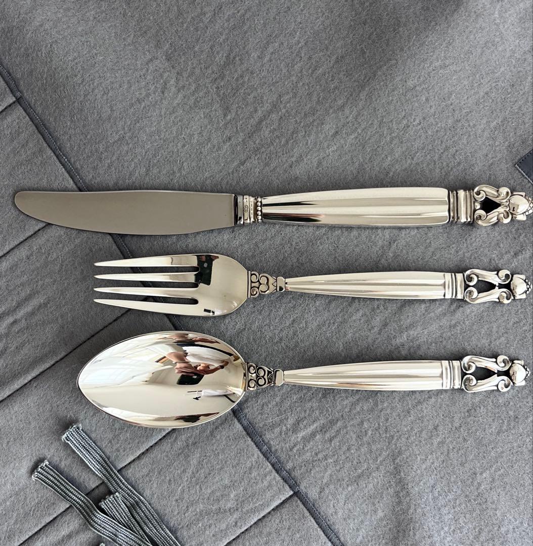 【未使用】ジョージ ジェンセン ACORN エコーン ディナー3本セット 純銀製