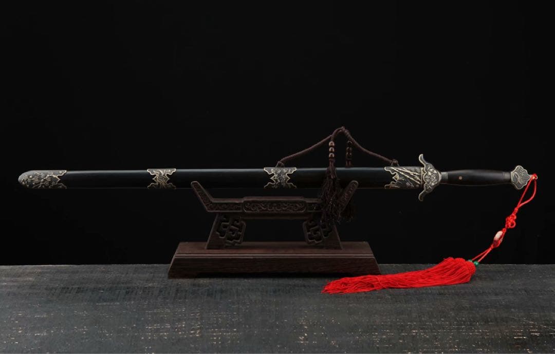 メイランシク 漢剣 美術刀 西洋剣 古兵器 鑑賞用 武具 黒檀 舞踊刀