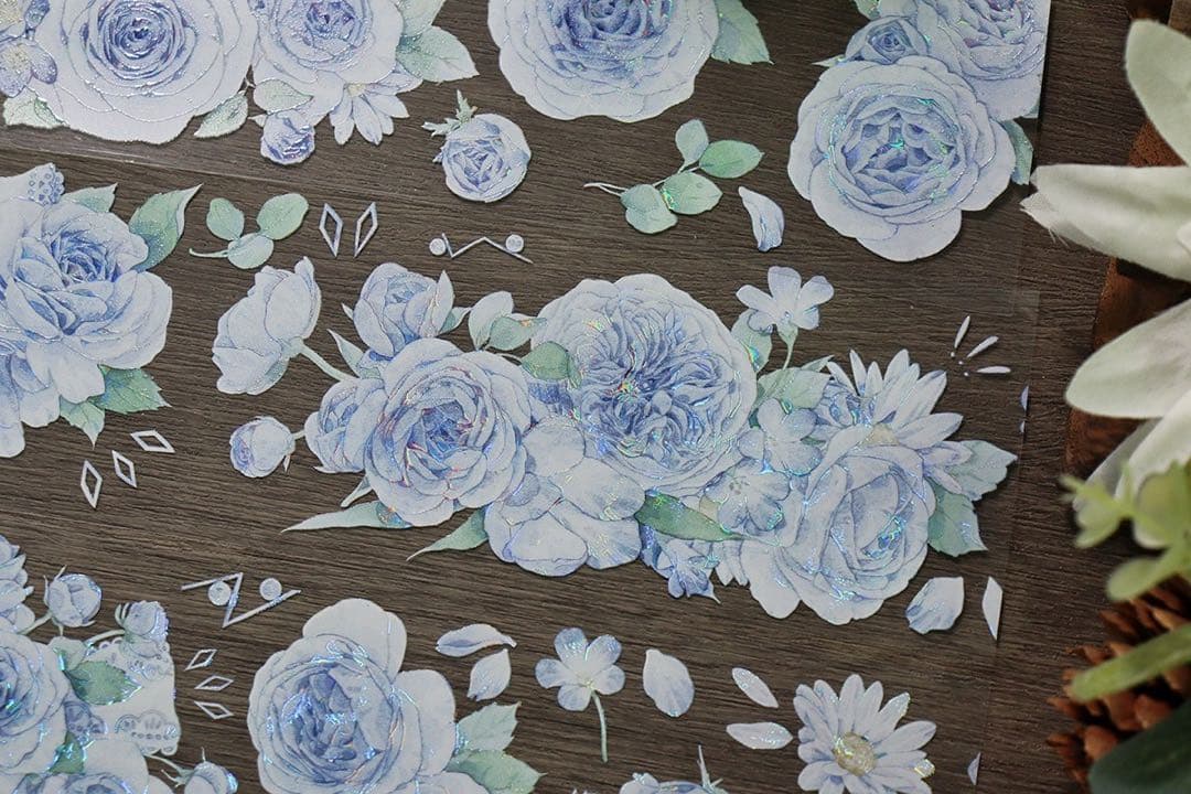 新品　椿山漫藍　PET貝殻光マスキングテープ　マステ