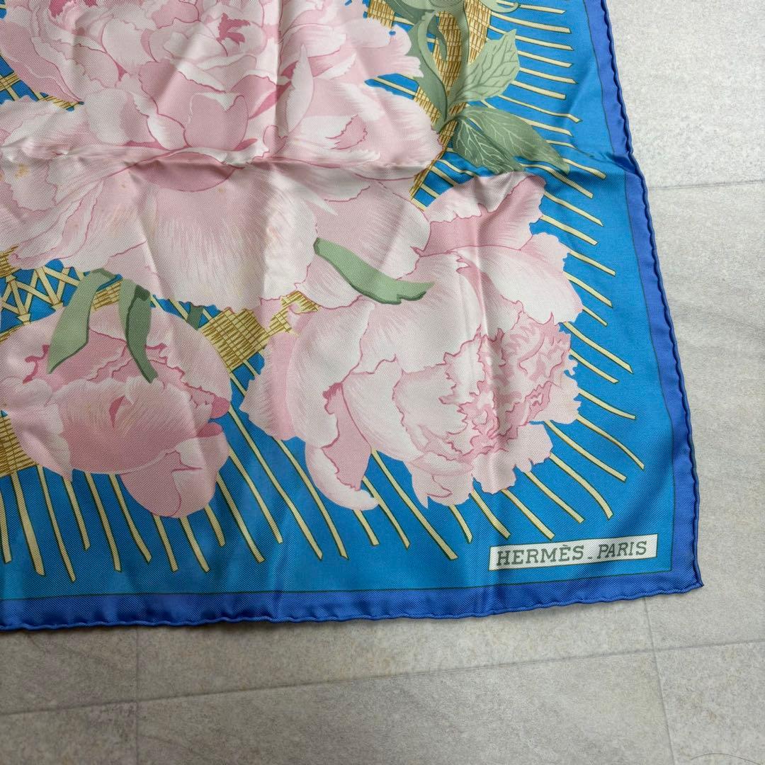 HERMES エルメス カレ90 Les Pivoines 芍薬 スカーフ