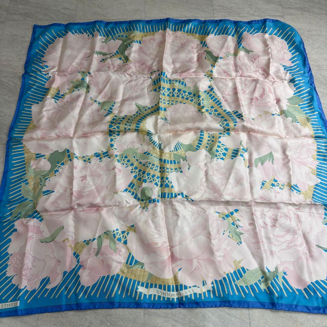 HERMES エルメス カレ90 Les Pivoines 芍薬 スカーフ