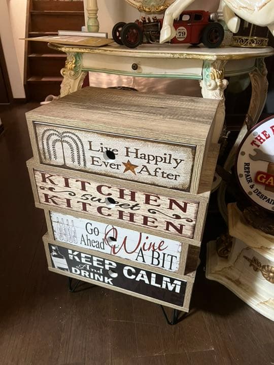 アメリカン　アンティーク　キャビネット　完成お届け