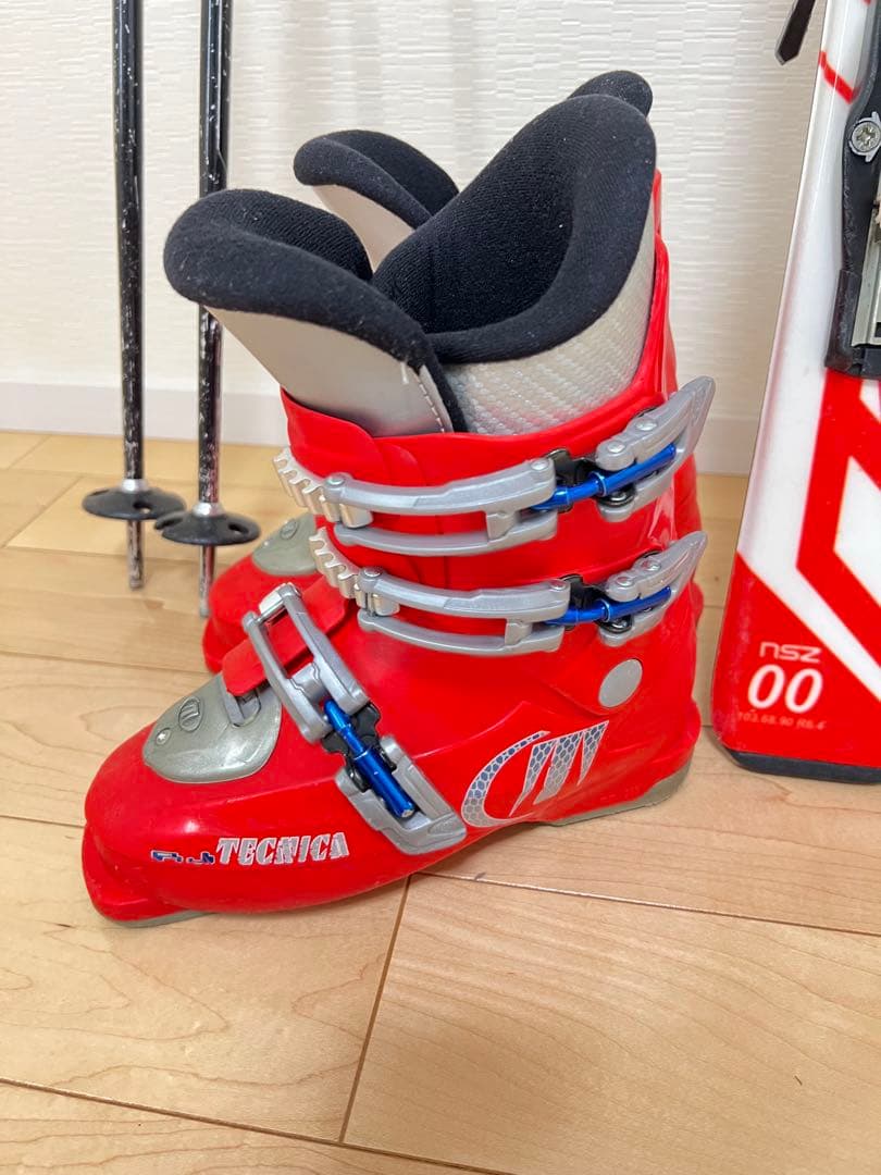 スキー板 子供用 100cm カービングスキー ストック　ブーツ　4点セット