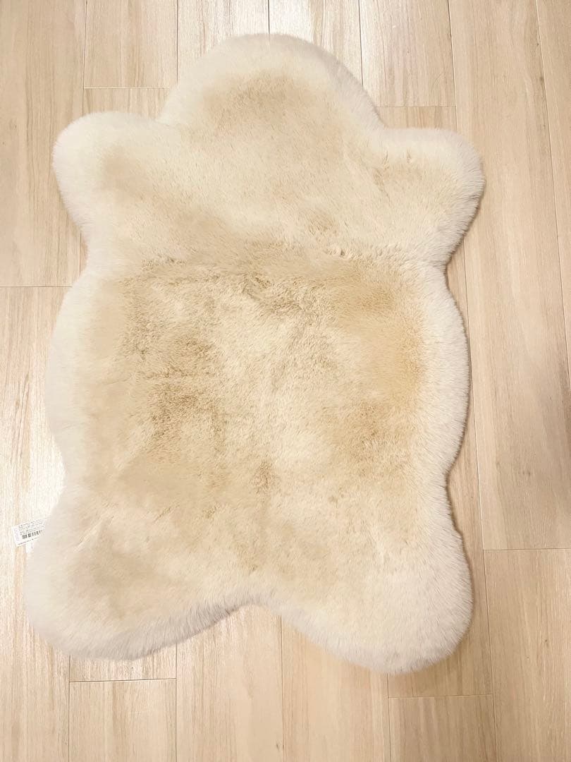 【美品】ZARA  イレギュラー フェイクファー ラグ スモール