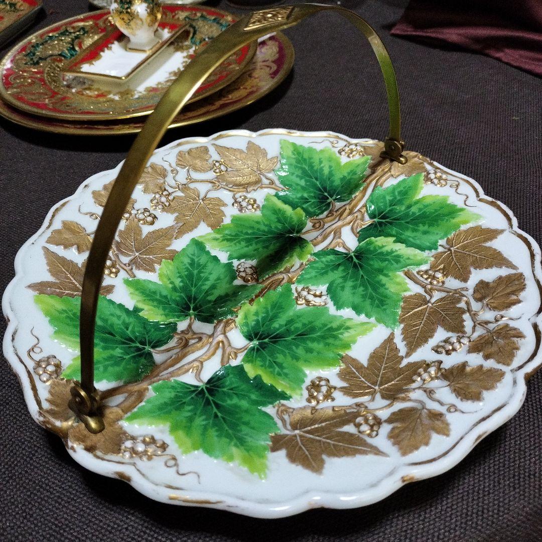 マイセン　ハンドル付プレート　アンティーク　アフタヌーンティー