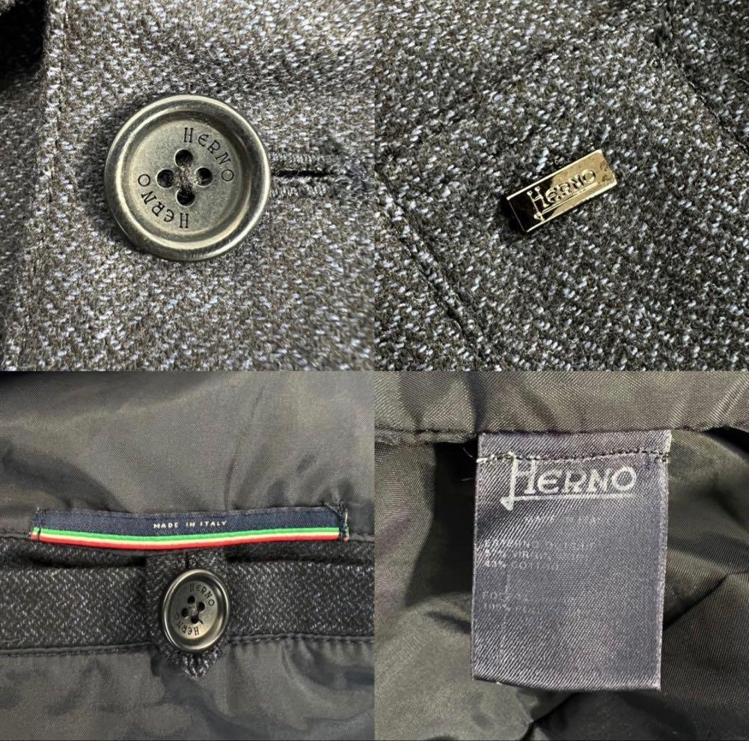 定価約10万 極美品 HERNO ステンカラーコート サイズ46/M相当 濃紺