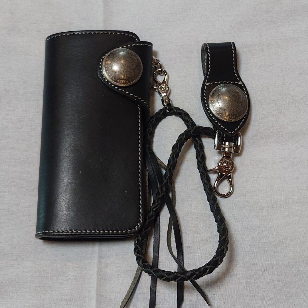 ★★美麗品★★デグナー バイカーズロングウォレット ブラック