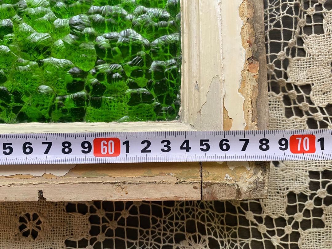 田んぼに熊＊希少 ステンドグラス レトロガラス 建具 窓 窓枠 インテリア