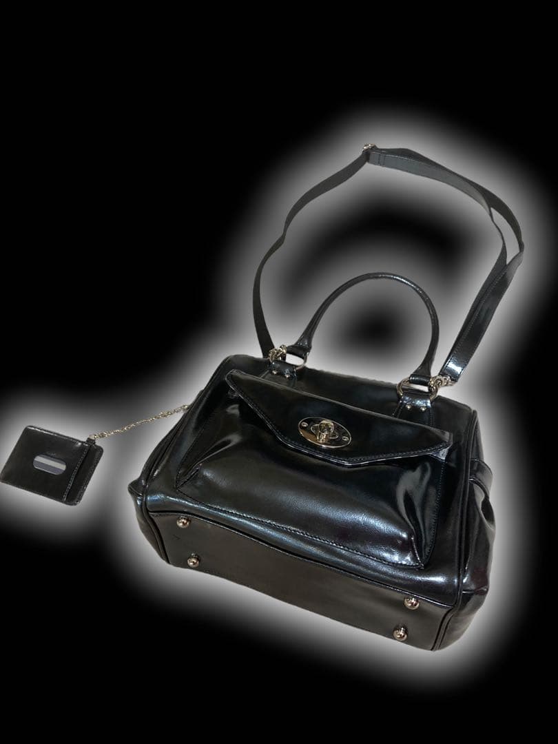 レアデザイン✴︎エナメルレザーボストン2wayショルダーy2kグランジ平成ギャル